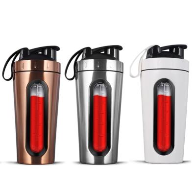 China Viable Bestsellers Wish ebay Amazon Visible Window 25oz Stainless Steel Albumen Powder Sports GYM Shaker Bottle For Outdoor for sale