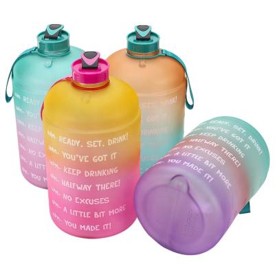 China Amazon Viable Hot Sellers Custom Products PETG 3.78L Sport Water Bottle Large Jug With Time Marker for sale