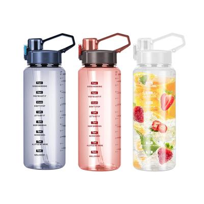 China Viable Water Bottle Portable Hot Cup With Water Straw Tritan Plastic Women's Gym Water Bottle for sale