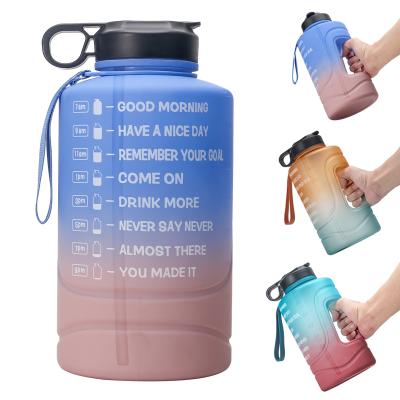 China Sustainable Motivational Time Marker Plastic Water Bottle PETG Large Capacity Water Bottle Custom Sport Packaging for sale