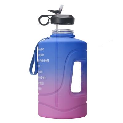 China Sustainable Gradient Water Bottle Time Printing Plastic (PETG) Portable Water Bottle 3.78L for sale