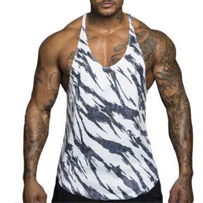 China Anti-pilling 2021 new fashion men vest cotton custom design print maker vest for men gym fitness bodybuilding gym vest men Te koop