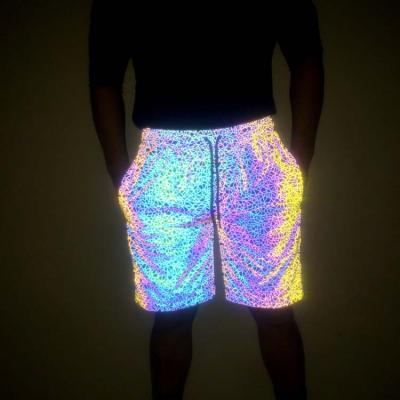 China 2021 Anti-wrinkle 2-in-1 Colorful Reflective Bird's Nest Pattern Shorts Men's Sports Casual Men's Running Shorts for sale