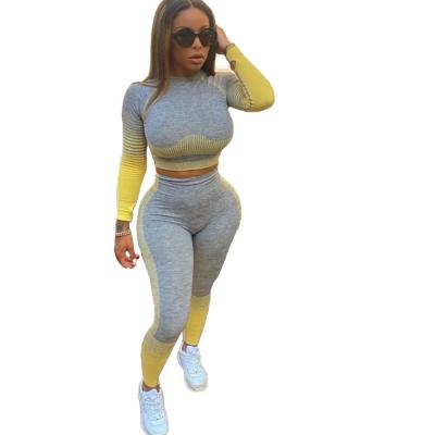 China Gulidd Breathable Women Jogger 2 Piece Sets Fall Clothing Crop Tops Ladies Sweatpants Biker Sets Two Piece Set Tye Dye Clothing for sale