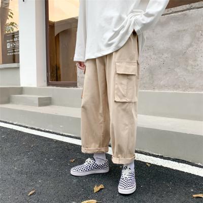 China Breathable Best Selling Wide-Leg Cargo Summer Dangling Long Pants 2021 Fashion Straight Loose Casual Long Trousers Men Long Trousers en venta