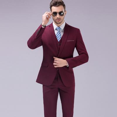 Китай 2021 Anti-wrinkle fashion slim fit 3 piece men's sports color suit black business matching men suits продается