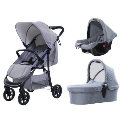 China One Hand Folding EN1888 Certificate 3IN1 Baby Stroller With Carry Cot And Car Seat Suitable For 0-36 Months Baby for sale