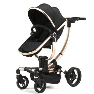 China Multifunctional Aluminum 360 Degree Rotating Reversible Adjustable Handle Bar Seat Pram Luxury Baby Stroller for sale