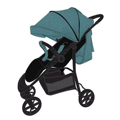 China One Hand Folding One Hand Setup Baby Stroller For Toddlers With Full Canopy And Sun Shade Mechanical Backrest Footcover And Rain Cover Are Optional for sale