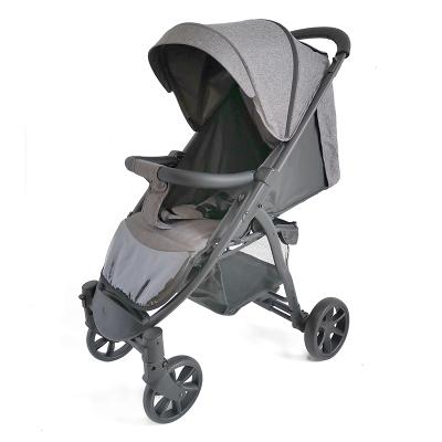 China One Hand Folding 2021 Hot Sale Luxury Baby Stroller With Rain Cover Foot Cover Mosquito Net Leather Handle Bar Toddler Pram for sale