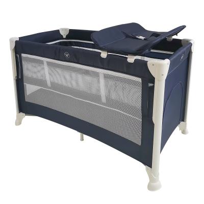 China EN716 Lightweight Standard Foldable Bedside Baby Hutch Playard With Diaper Switch 120x60cm Baby Co-Sleeper for sale