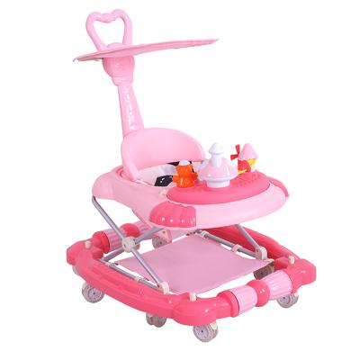 China Musical Toy Tray Baby Rocker Walker With Canopy And Activity Push Bar Music Toy Tray for sale