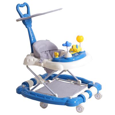 China Hot Sale Baby Walker Swivel Wheels Music Toy Tray Baby Walker Musical Toy Tray with Foot Mat and Rocking Function for sale