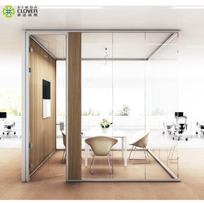 China 12MM Clear Glass Aluminum Frame Tempered Glass Modern Office Partition Partition Wall for sale