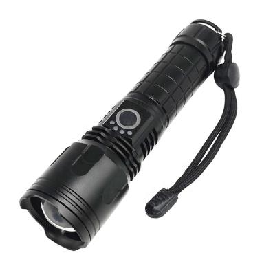 China Ultra Bright Adjustable Throw Distance 1KM LED Torch Aluminum 2000 Lumens P70 Zoomable Rechargeable Flashlight for sale