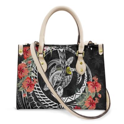 China Fashion Turtle Black Chuuk Logo PolynesianMetal Buckle Large Internal Capacity Texture Clear Sublimation Handbags For Luxury Women Lady for sale