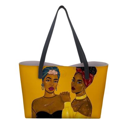 China Popular Fashion Melanin Poppin Tote Purse Shoulder Purse For Women Designer Beach Tote 2021 Large Famous Brands Wholesale Handbags for sale