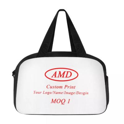 China Light Custom Your Logo/Name/Imgae Printing Luggage Travel Bags Women Sport Large Duffle Tote Weekend Bags MOQ1 Female Traveling Wholesale for sale