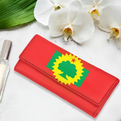 China Waterproof Afro Pan African UNIA Flag Oromo Culture Print Ladies Purse With Long Leather Wallet For Women Custom Ladies Long Card Wallet for sale