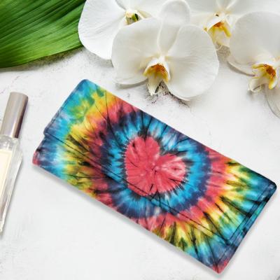 China Wholesale Waterproof Love Tie-Dye Magnetic Key Holder Ladies Purse Full Print Fashion Bags Women Long Purse Wallet Card Wallets for sale