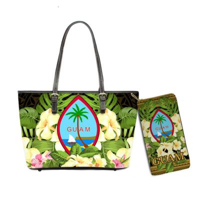 China NATIONAL add your text name on purses and ladies handbags unique Polynesian Tribal Guam Mother's Day design winter handbag wholesale for sale