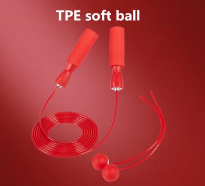 China PVC 3 m PVC Band PP Solid Color Heavy Duty Cordless Weight Red Anti-Slip Steel Silk Adjustable Jump Rope for sale