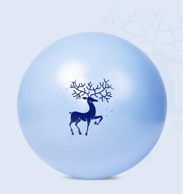 China Custom Round 25 Cm OEM Deer Pattern Gym Workout Muscle Shaping Blue PVC Massage Exercise Yoga Ball With Compressor for sale