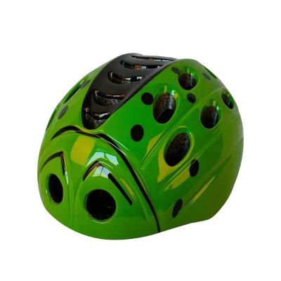 China Custom Insect Face Cotton Skate Helmet Cute Animal Green ENV Foam Adjustable Cartoon Beetle Half Compounds For Kids for sale