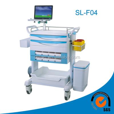 China Minimalist Medical Cart With Wheels Plastic Medical Trolley Laptop Medical Trolley for sale