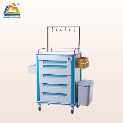 China Scandinavian hospital laundry cart, made in china ABS hospital trolley medical trolley, medical trolley with wheels for sale