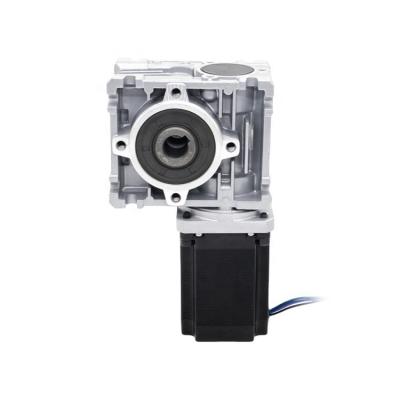 China Customized Nema 23 Stepper Motor with 76mm Height and Worm Gearbox Single/Double Shaft for sale