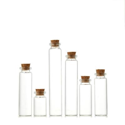 China Gift & Wholesale 0.5ml 1ml 2ml 3ml 5ml 6ml 10ml 20ml 30ml 40ml 50ml 60ml 100ml Mini Craft Glass Vials Glass Wishing Bottles With Cork Lid for sale