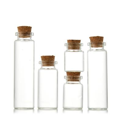 China Gift & Craft Mini Cork Bottle 3ml 4ml 5ml 6ml 7ml 8ml 10ml 15ml 30ml Small Craft Clear Empty Drift Bottle Wish Glass Bottle With Cork for sale