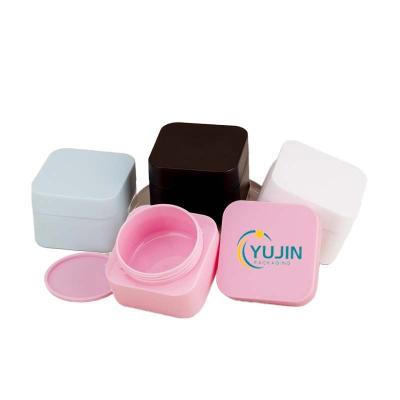 China Luxury Empty Frosted Square PP Body Cream Jar 5g 10g 15g 20g 30g 50ml 80g Face Cream Eye Cosmetic Packaging Min Plastic Jars With Lids for sale