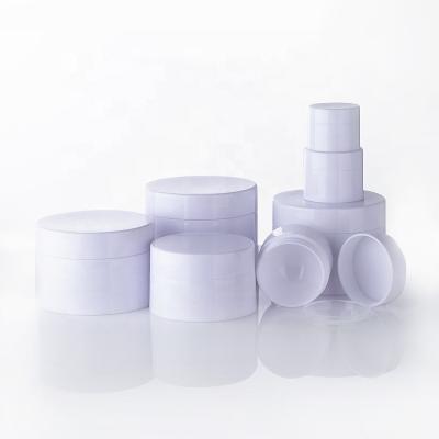 China Wholesale 5g 15g 20g 30g 50g 100g 120g Empty Face Cream Jar PP Hair Body Wall White Plastic Cosmetic Cream Double Container for sale