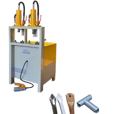 China Building Material Shops Double Heads Hydraulic Square And Rectangle Tube Punch Hole And Cutting Machine 20B for sale