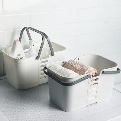 China New Design Sustainable Portable Household PP Plastic Storage Basket For Bathroom And Shower Basket for sale