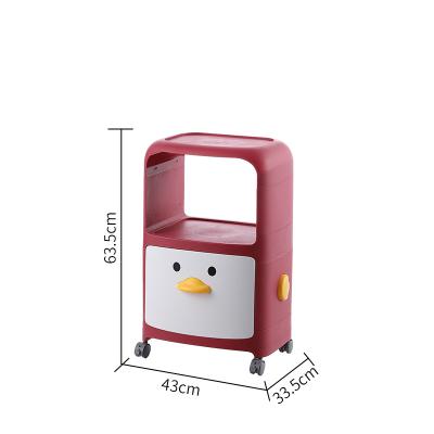 China Viable Picture of China Supplier Wholesale Cartoon Duck Container Storage Box Plastic Clothes and Toys With Lid For Household Office for sale