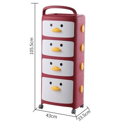 China Viable Picture of China Supplier Wholesale Cartoon Duck Container Storage Box Plastic Clothes and Toys With Lid For Household Office for sale