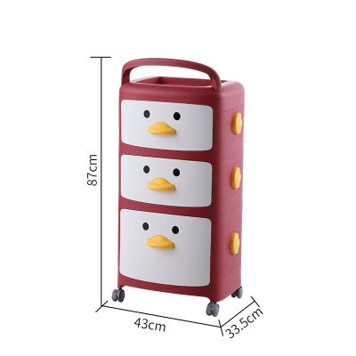 China Viable Picture of China Supplier Wholesale Cartoon Duck Container Storage Box Plastic Clothes and Toys With Lid For Household Office for sale