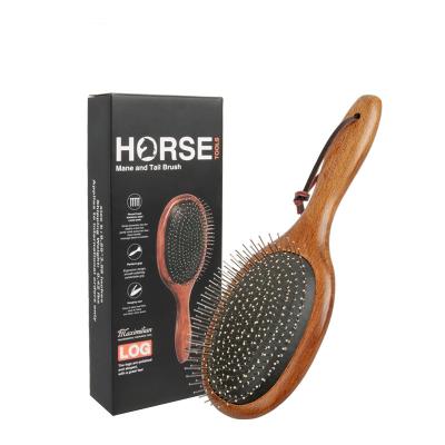 China Wood Handle Paddle Massage Wooden Handle Paddle Soft Tail and Hair Pin Teeth Hair BrushHorse CombHorse Cleaning and Grooming Supplies for sale