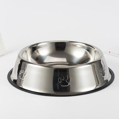 China Hot Sale Non-automatic Non-slip Stainless Steel Cat And Dog Bowls With Rubber Base for sale