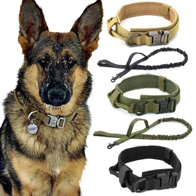 China Durable Tactical Dog Collar And Bungee Hands Free Leash Set for sale