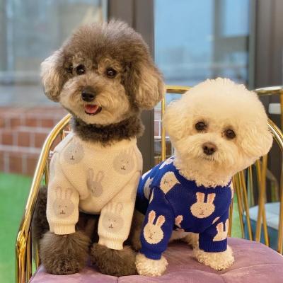 China Winter Selling Cute Blue Rabbit Korean Style Warm Viable Autumn Soft Small Dog Sweater For Dog Cat for sale