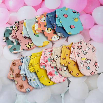 China Viable Wholesale Cute Pet Clothes Casual Cartoon Pet Clothing Summer Shirt Vests Cat T-shirt Puppies Clothes for sale