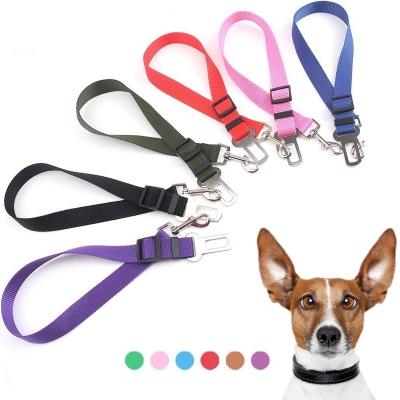 China Vehicle Travel Clip Dog Leash Adjustable Stored Car Seat Belt Safety Belt For Dog for sale