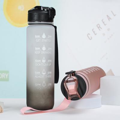 China Sustainable hot seller 1000ml trtian sports drinking water bottle with time marker for sale