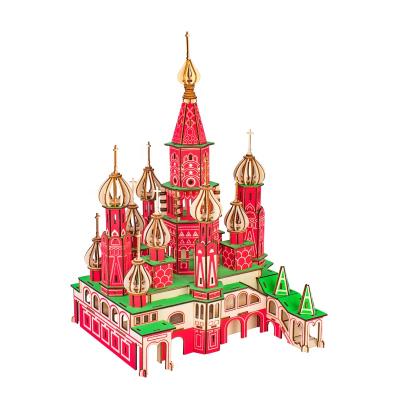 China World famous laser cut eco-friendly puzzle building house model 3d puzzle diy construction toy for sale