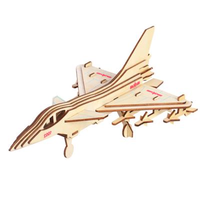 China eco-friendly game laser cutting wood 3d laser cutting puzzle wooden air ship model for sale