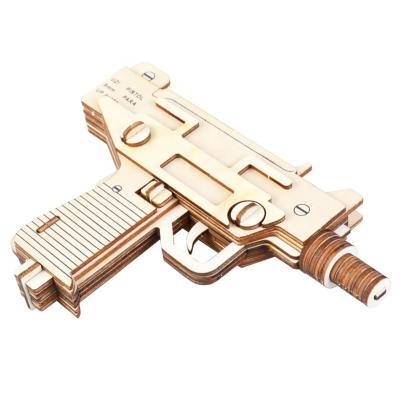 China Eco-friendly 3d gun 3d wooden scan puzzle factory laser cut wooden puzzle for sale